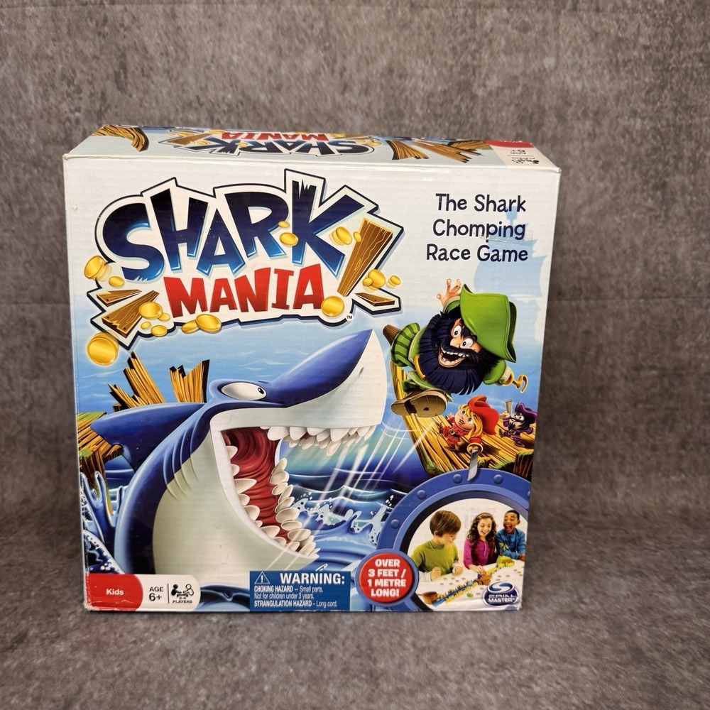 Shark Mania Game Spin Master Works Incomplete Missing 5 Gold Coins